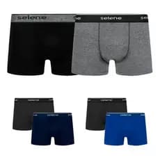 Kit 6 Cuecas Selene Boxer Sem Costura Poliamida Confortável