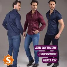 Calça Jeans Masculina Skinny Adulto Elastano Com Lycra Qualidade Premium 36 A 48
