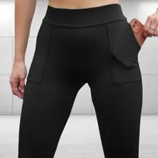 Calça Legging Montaria Microfibra C/ Lycra Calça Legging Fitness com Bolso Academia