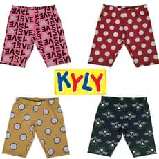 Kit 04 Bermuda Ciclista Estampa Infantil Meninas Kyly