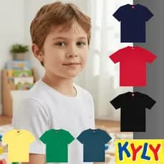 Camiseta Infantil Básica Unissex Escolar Manga Curta 100% Algodão Lisa Kyly 108221