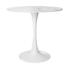 Mesa Saarinen Tulipa Redonda 80cm Mármore Artificial Moderna Para Sala De Jantar