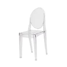 Cadeira de jantar Transparente Victoria Ghost Super Resistente Suporta até 154kg