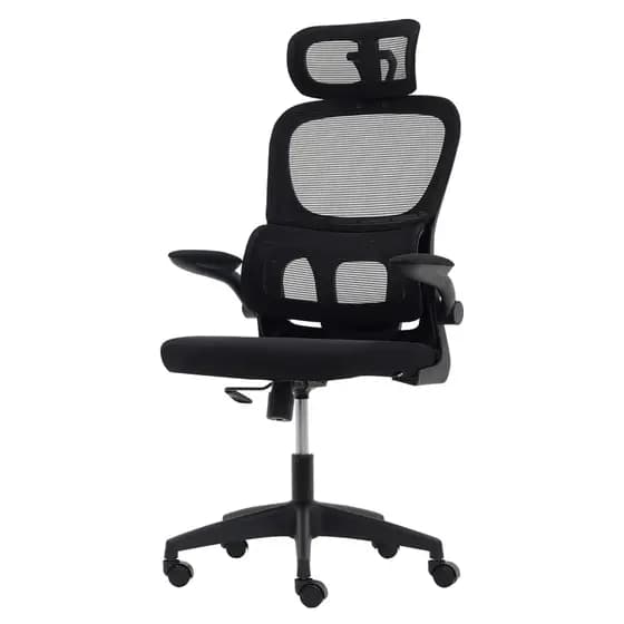 Cadeira De Escritório Presidente Alta Ergonomica Com Apoio De Lombar 3d Preta