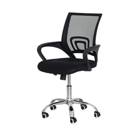 Cadeiras De Escritório Begonia Tela Mesh Ergonômico Preta Base Aço Cromado