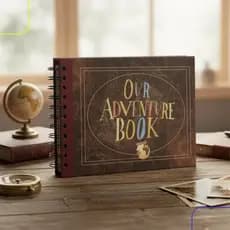 Álbum de Fotos Scrapbook Nosso Livro de Aventuras 25 Páginas Kraft 15x21cm (Pronta Entrega)