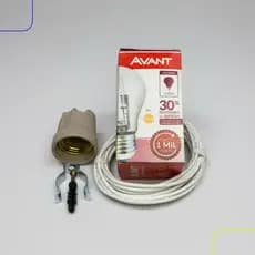 Kit Iluminação Para Churrasqueira e Área Gormet Lâmpada + 3m Fio Alta Temperatura + Soquete+Suporte