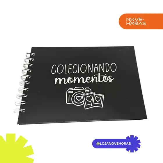 Kit Com 10 Scrapbooks Álbum de Fotos Scrapbook 25 folhas 18,5x18,5cm Capa Dura Colecionando Momentos