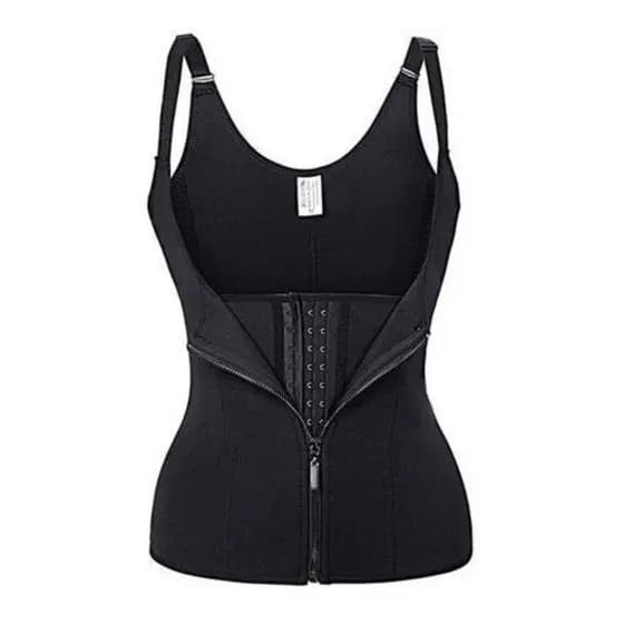 Cinta Modeladora Dupla Compressão Redutor Ziper Cor:Preto Tamanho:XXXL