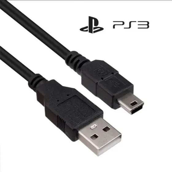 Cabo V3 USB Para Controle PS3  1.5M Grande Turbo Reforçado GPS  Carrega e Joga Passa Dados