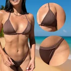 Biquíni Praia Bronze Perfeito Feminino Cortininha  Alcinha Fina Estilosa Verão Moda Premium Bronzeamento Bronze