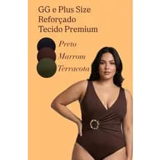 Maiô Body Plus Size Tamanho Maior Ótima Sustentação Moda Praia Verão GG Para Seio Grande Proteção UV Modelo Cintura Sol