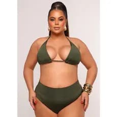 Biquíni Cortininha Plus Size Disfarça a Barriga Modela a Cintura Valoriza Corpo Hot Pants Exclusivo Alta Qualidade Verão