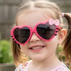 Óculos de Sol Infantil Acessórios Para Crianças Menina Coração Proteção UV