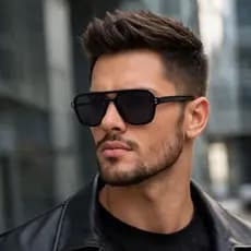 Óculos de Sol Masculino/Unissex Polarizado UV400 Estilo Moderno Preto Luxo Proteção Premium