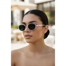 Óculos de Sol Oval Tartaruga Blogueira Com Proteção UV