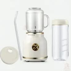 Mini Liquidificador Portátil Juicer Copo Caneca 500ml e 450ml Com 10 Lâminas, Tampa, Canudo e Copo Recarregavel