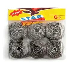 Kit 6 Esponjas de Aço Limpeza Pesada Limpa Panela Remove Gordura Dá Brilho Ideal para Cozinha e Utensílios