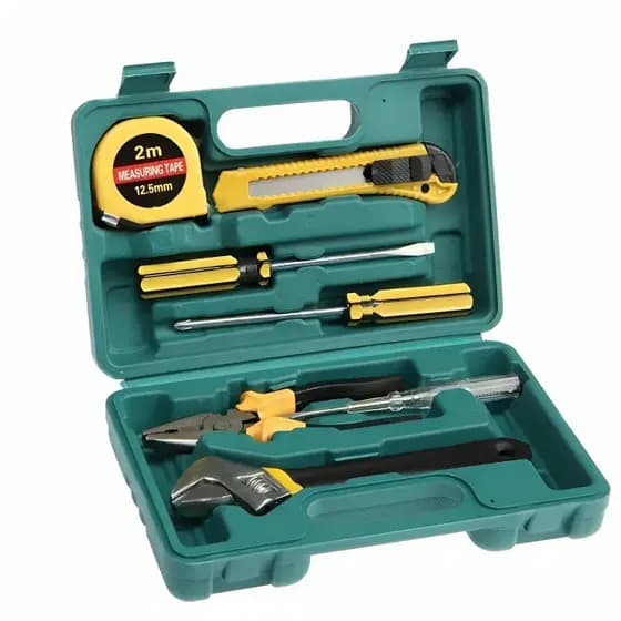 Kit Caixa 9 Pçs Ferramentas Profissional C/ Maleta Multiuso Fenda Philips Maleta de Ferramentas