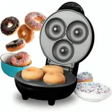 Mini Máquina de Fazer Donuts Rosquinhas Automática Confeitaria Culinária 3 Buracos 110V-220V