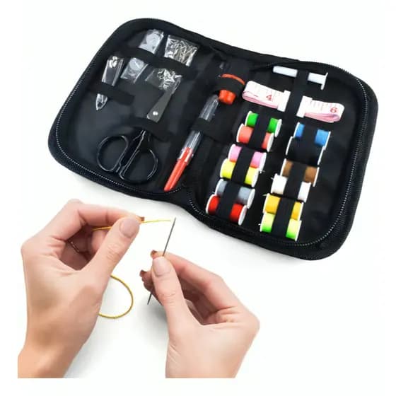 Kit Conjunto De Agulhas De Costura 34 Peças Portáteis  Multifuncional Estojo de Costura