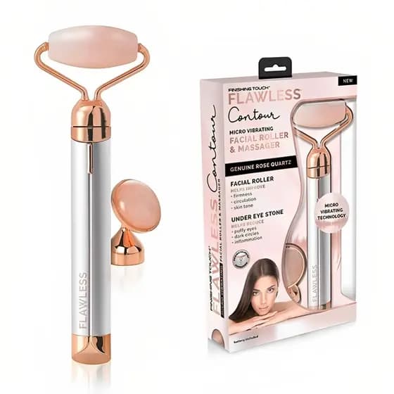 Rolinho Rolo Massageador Facial Pedra Quartzo Rosa Antirugas Rolo Massageador Facial Pedra De Massagem Facial