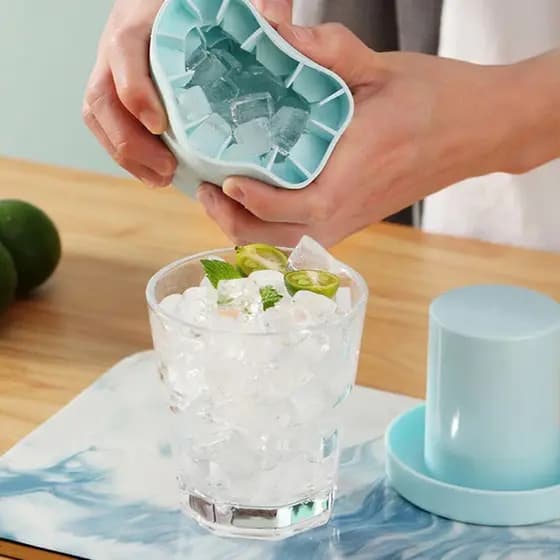 Forma de Gelo Molde De Silicone Para Cubos De Gelo Balde Redondo De Verão Frigorífico Criativo Forma de Fazer Gelo