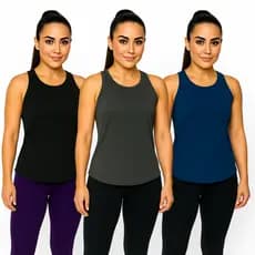 Kit 3 Regata Feminina Dry Fit Camiseta Dry Fit Feminina Blusa Treino Academia Corrida Cross Fit