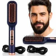 Chapinha para Barba Masculina Modelador Profissional Prancha Elétrica Alisadora Cabelo Bigode Anti Frizz Portátil