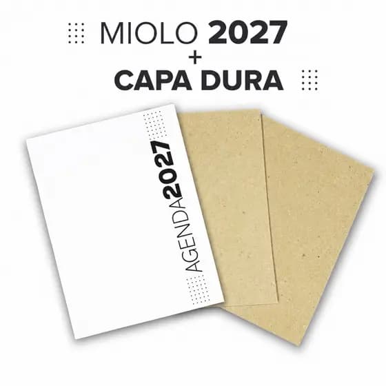 Miolo Agenda 2027 + Capa Dura A5 | 1 unidade | Planner Completo Minimalista | Modelo 2
