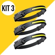 Kits Lanterna De Cabeça Recarregável Led Corpo Motion Camping Torch Light Lamp Com Usb