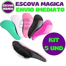 Kit 5 - Escovas Mágicas pra cabelo - Anti Frizz - De Desembaraçar Cabelo