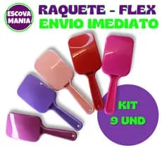 Kit 9 Escova Raquete -Flex Anti Frizz - Pra Cabelo - Para Desembaraçar Cabelos - Com Alta Qualidade