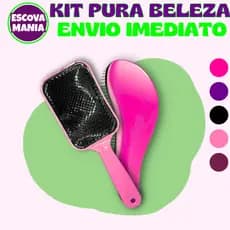 Kit Pura Beleza 2 ITENS - 1 Escova Mágica + 1 Raquete - pra cabelo - Anti Frizz - De Desembaraçar Cabelo