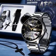 Relógio Smartwatch Masculino - Kit de Presente HW7 PRO+ Esportivo IP67 À Prova d'Água NFC  Android e iOS