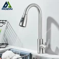 Torneira Gourmet Cozinha Pia Inox, Com Extensor Flexível Misturador Monocomando Spray