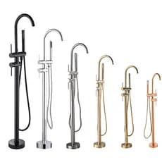 Torneira Misturador Monocomando De Piso Para Banheira Imersão Luxo,Com Ducha