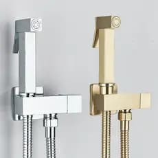 Kit De Ducha Higiênica 100% Aço Inoxidável Para Banheiro,Montado Na Parede Com 1.20m Mangueira, 1/2