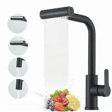 Torneira Cascata Cozinha Gourmet Bancada Misturador Aço Inox, Bocal de modos água 4 funções
