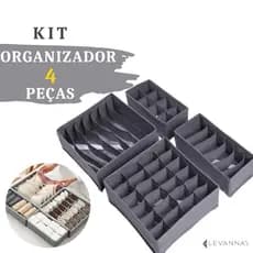 Kit 4 Organizadores Colmeia Gaveta Calcinhas Sutiã Meias Guarda Roupa Divisórias Dobráveis