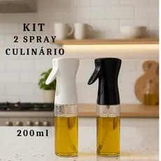 Kit 2 Spray Borrifador Azeite Culinário 200ML Porta Vinagre Premium Vidro Multiuso