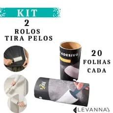 Kit 2 Refil Rolo Tira Pelo Adesivo Universal Limpa Cabelo Fio Fiapo Tira Pó