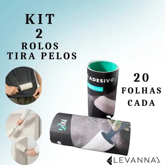 Kit 2/4/6/8/10/12 Refil Rolo Adesivo Tira Pelo Limpa Roupa Cabelo Fio Fiapo Tira Pó