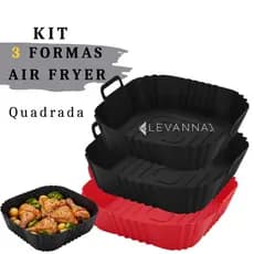 Forma Quadrada Air Fryer 21cm Silicone Grande Universal Reforçada Antiaderente Reutilizável