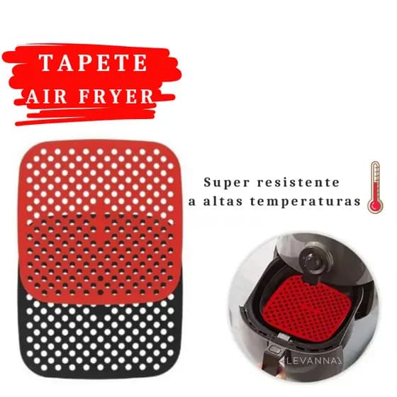 Kit Tapete Silicone Quadrado Air Fryer Antiaderente 21cm Universal Reutilizável Fritadeira Elétrica