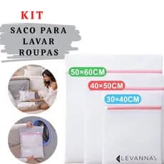 Kit 3 Sacos Lavar Roupas Intimas Delicadas Zíper Organizar Malas Lava e Seca