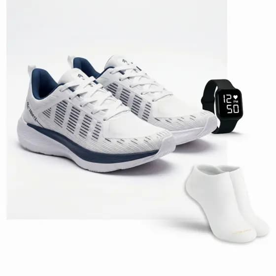 Kit Fitness Unissex Completo: Tênis Esportivo + Relógio + Meia