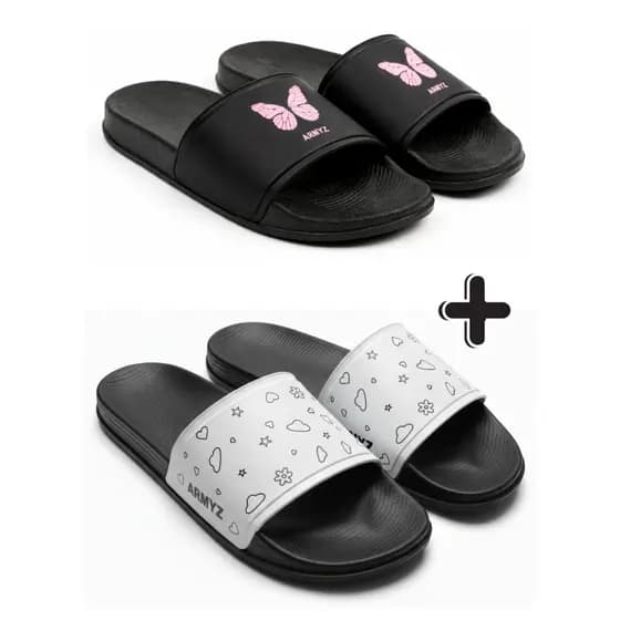 Chinelo Slide 2 Pares  Unissex Casual Conforto Dia a Dia Macio Antiderrapante Estilo Moderno