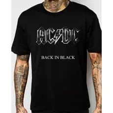 Camisa AC DC - Camiseta de Banda de Rock N Roll Unissex 100% Algodão 10
