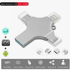 4 Em 1 Vara 512 Gb 1 Tb 2 Pendrive Para IPhone Android TYPE-C USB 3.0 Flash Drive